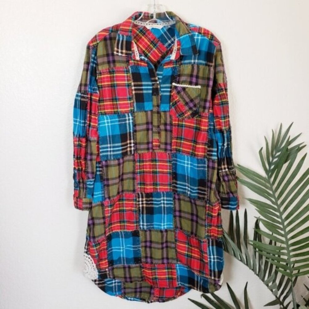 Soft Surroundings Madras Patchwork Flannel Croche… - image 2